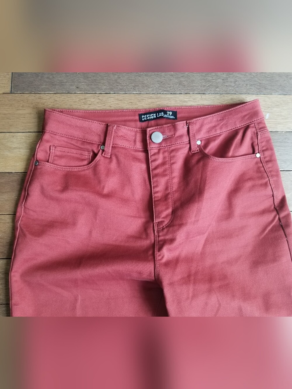 Design Lab 29 Denim Pants Rust Color Skinny Fall - Picture 3 of 6